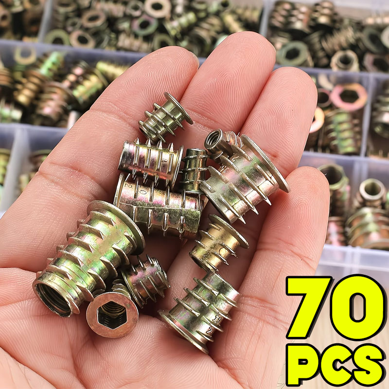 Furniture Hardware Threaded Inserts - Zestaw nakrętek wpuszczanych M4/M5/M6, nakrętki E,
