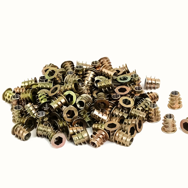 Furniture Hardware Threaded Inserts - 100 szt. Galwanizowane, gwintowane wkładki ze