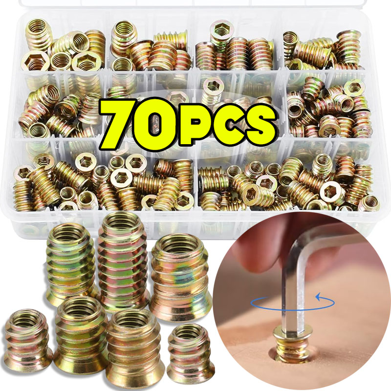 Zestaw 70 szt. gwintowanych wk – Furniture Hardware Threaded Inserts recenzja i cena